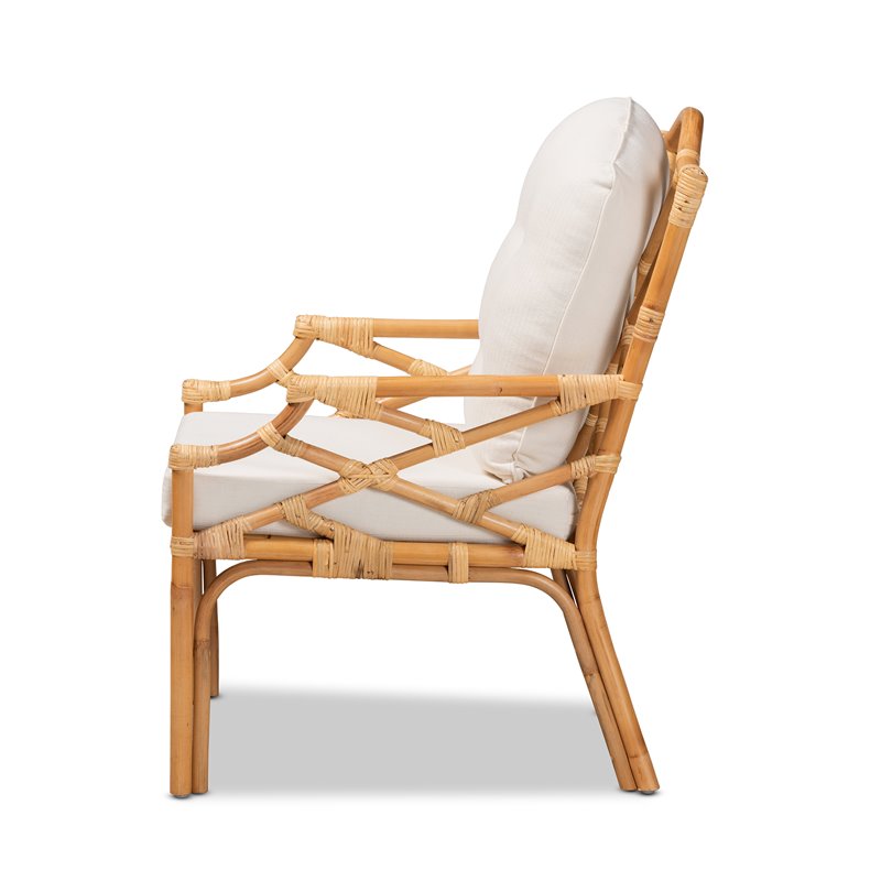 Baxton Studio Sonia Natural Finished Rattan Armchair