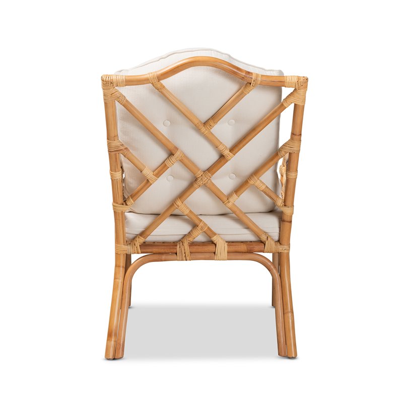 Baxton Studio Sonia Natural Finished Rattan Armchair