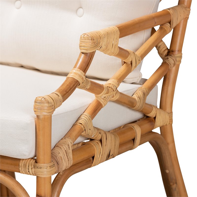 Baxton Studio Sonia Natural Finished Rattan Armchair
