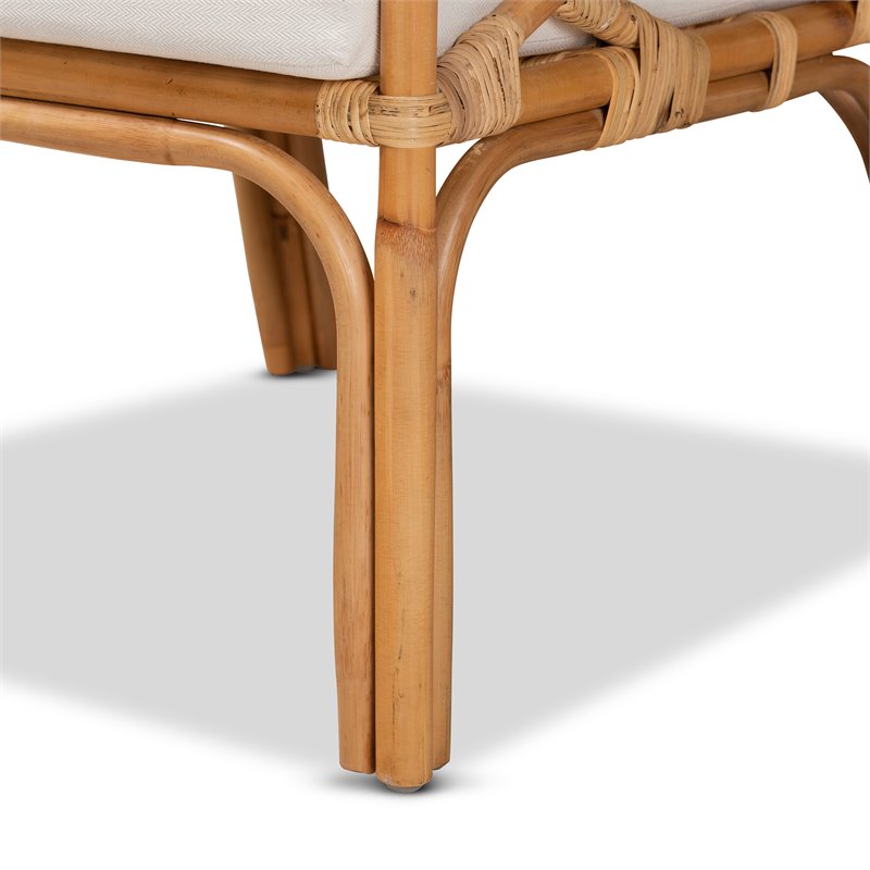 Baxton Studio Sonia Natural Finished Rattan Armchair