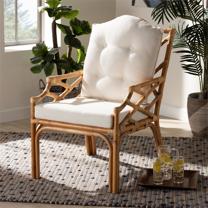 Baxton Studio Sonia Natural Finished Rattan Armchair