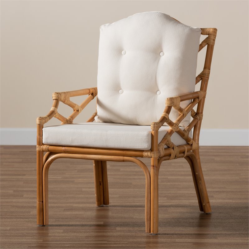 Baxton Studio Sonia Natural Finished Rattan Armchair
