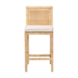 Baxton Studio Sofia Natural Finished Wood and Rattan Counter Stool
