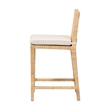 Baxton Studio Sofia Natural Finished Wood and Rattan Counter Stool