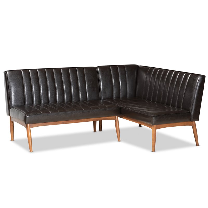 Baxton Studio Daymond Dark Brown and Brown Finished Wood 2-Piece Dining Set