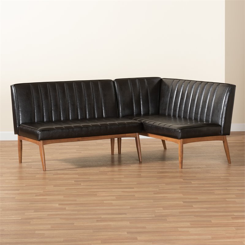Baxton Studio Daymond Dark Brown and Brown Finished Wood 2-Piece Dining Set