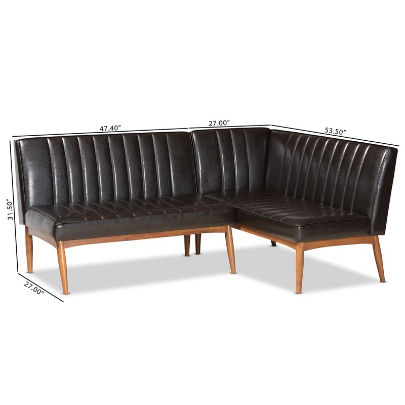 Baxton Studio Daymond Dark Brown and Brown Finished Wood 2-Piece Dining Set
