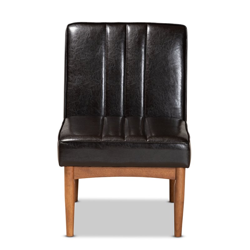 Baxton Studio Daymond Dark Brown and Brown Finished Wood Dining Chair