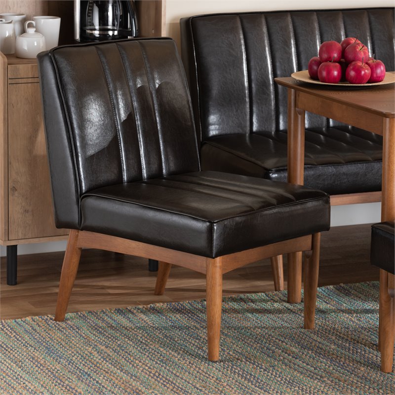 Baxton Studio Daymond Dark Brown and Brown Finished Wood Dining Chair