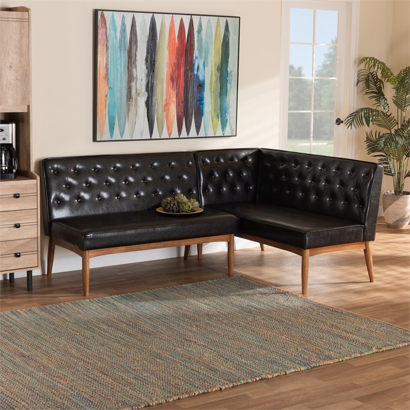Baxton Studio Riordan Dark Brown and Brown Finished Wood 2-Piece Dining Set