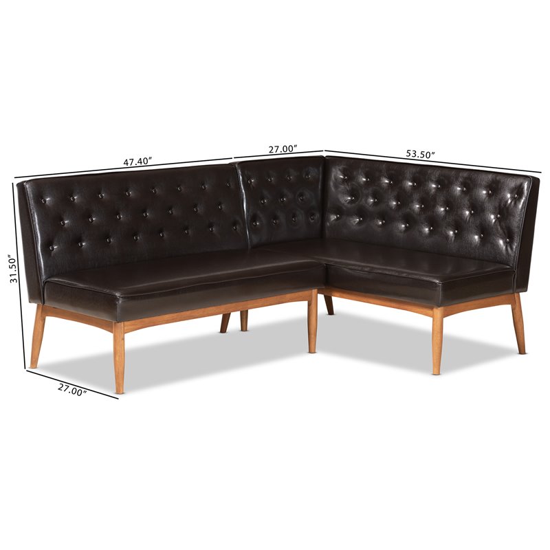 Baxton Studio Riordan Dark Brown and Brown Finished Wood 2-Piece Dining Set