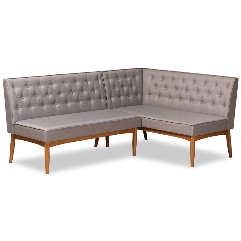 Baxton Studio Riordan Grey and Brown Finished Wood 2-Piece Dining Set