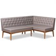 Baxton Studio Riordan Grey and Brown Finished Wood 2-Piece Dining Set