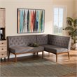 Baxton Studio Riordan Grey and Brown Finished Wood 2-Piece Dining Set