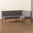 Baxton Studio Riordan Grey and Brown Finished Wood 2-Piece Dining Set