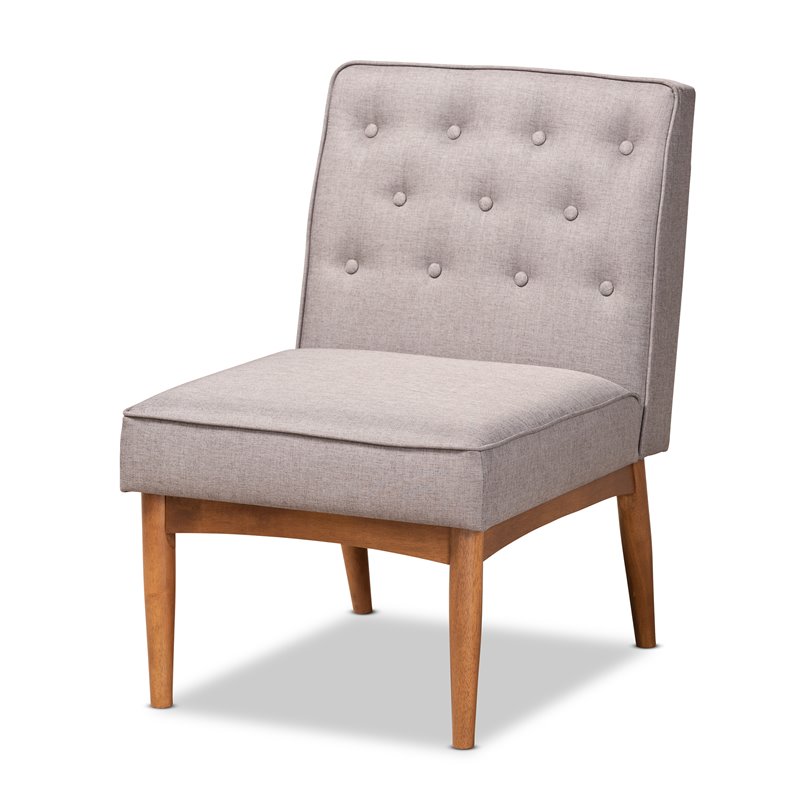 Baxton Studio Riordan Grey and Walnut Brown Finished Wood Dining Chair