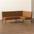 Baxton Studio Riordan Tan and Walnut Brown Finished Wood 2-Piece Dining Set