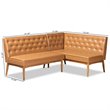 Baxton Studio Riordan Tan and Walnut Brown Finished Wood 2-Piece Dining Set
