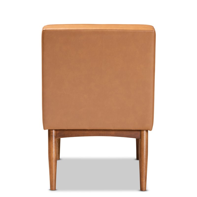Baxton Studio Riordan Tan and Walnut Brown Finished Wood Dining Chair