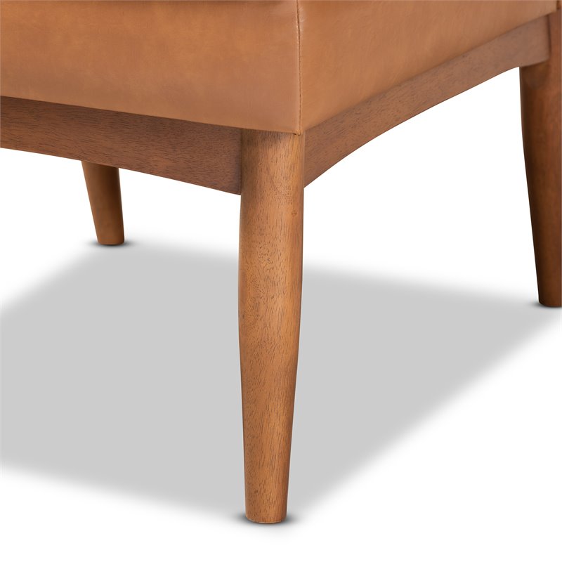 Baxton Studio Riordan Tan and Walnut Brown Finished Wood Dining Chair