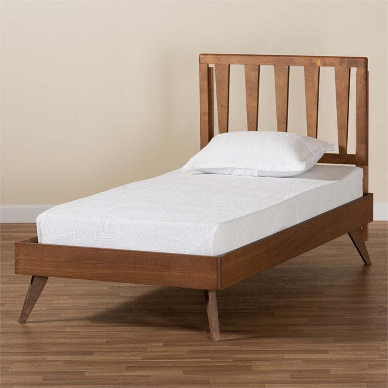 Baxton Studio Michi Ash Walnut Finished Wood Full Size Bed