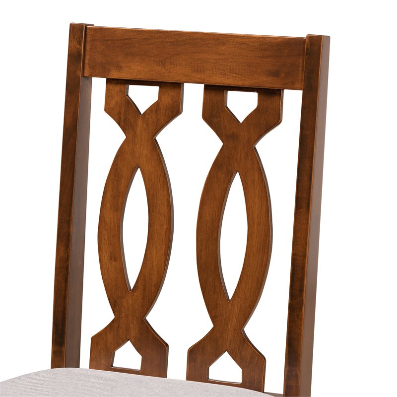 Baxton Studio Cherese Grey and Walnut Brown Finished Wood 7-Piece Dining Set