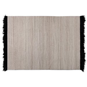 Baxton Studio Dalston Beige and Black Handwoven Wool Blend Area Rug