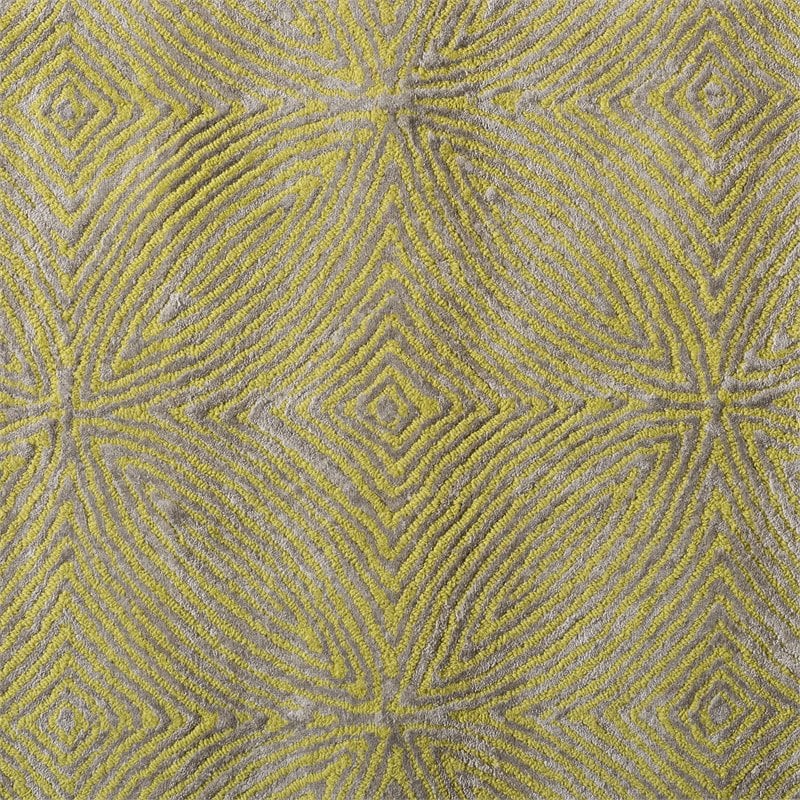 Baxton Studio Leora Lime Green and Grey Hand-Tufted Viscose Blend Area Rug