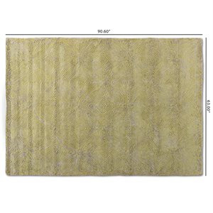 Baxton Studio Leora Lime Green and Grey Hand-Tufted Viscose Blend Area Rug