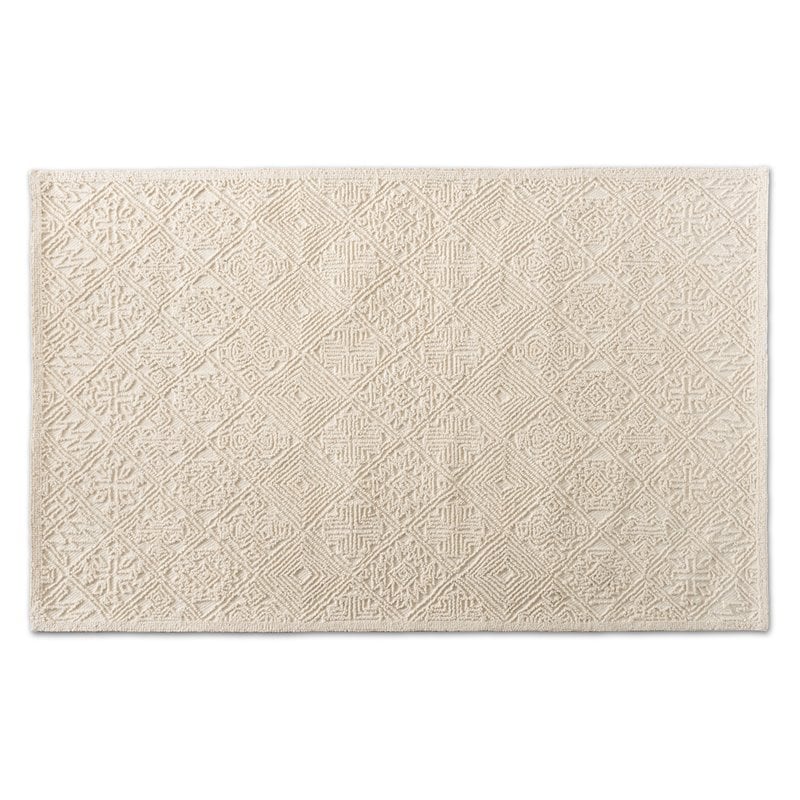 Baxton Studio Meltem Ivory Handwoven Wool Area Rug