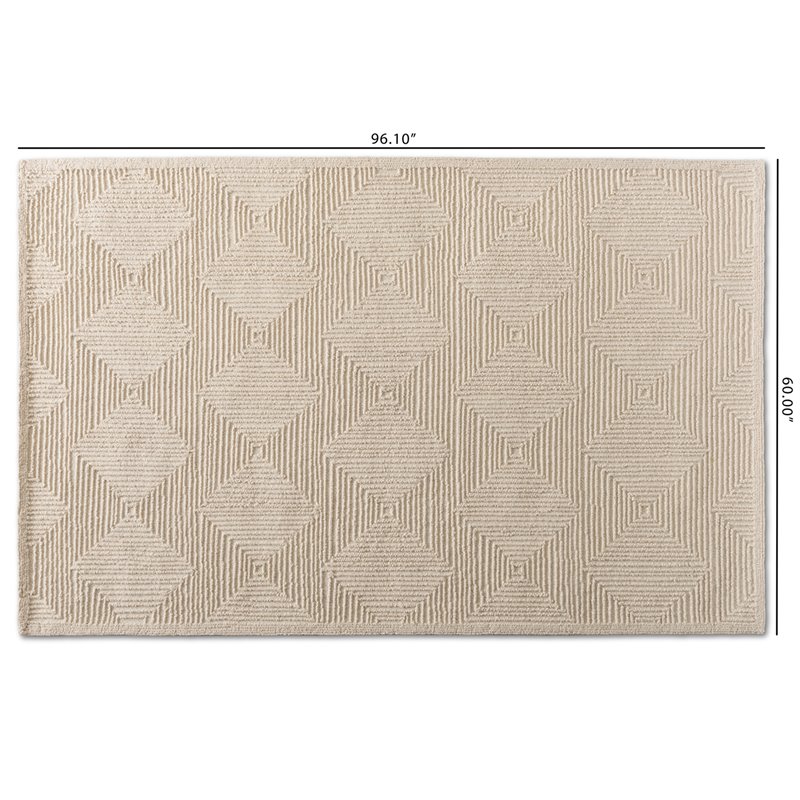 Baxton Studio Sovanna Ivory Hand-Tufted Wool Area Rug