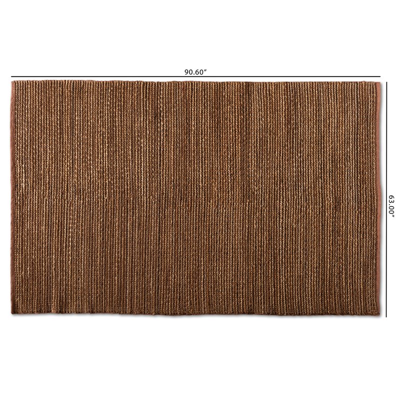 Baxton Studio Zaguri Natural Handwoven Leather Blend Area Rug