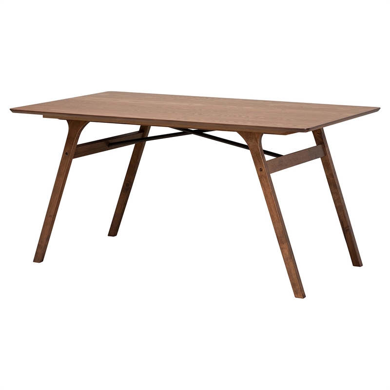 Baxton Studio Marcena Grey Leather and Brown Finished Wood 7-Piece Dining Set
