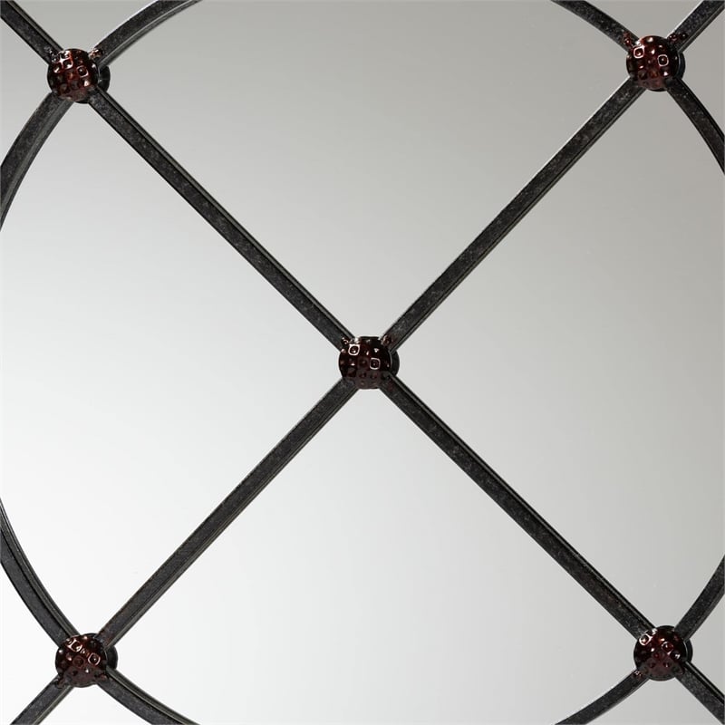 Baxton Studio Ohara Black Finished Metal Accent Wall Mirror