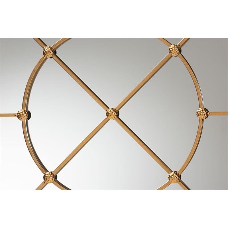 Baxton Studio Ohara Gold Finished Metal Accent Wall Mirror