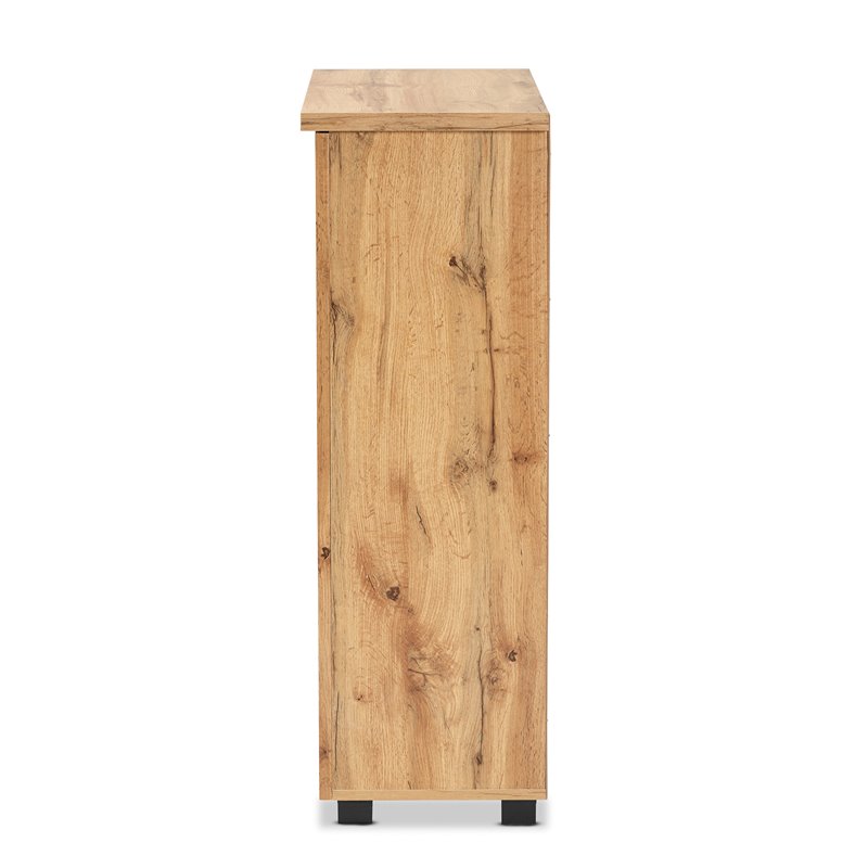 Baxton Studio Adalwin Oak Brown Finished Wood 2-Door Shoe Storage Cabinet