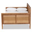 Baxton Studio Toveli Walnut Finished Wood and Synthetic Rattan Full Size Daybed