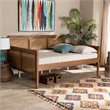 Baxton Studio Toveli Walnut Finished Wood and Synthetic Rattan Full Size Daybed