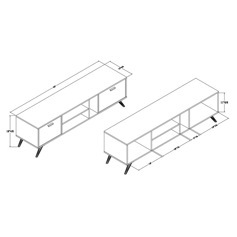 Baxton Studio Kelson Dark Grey and Gold Finished Wood TV Stand