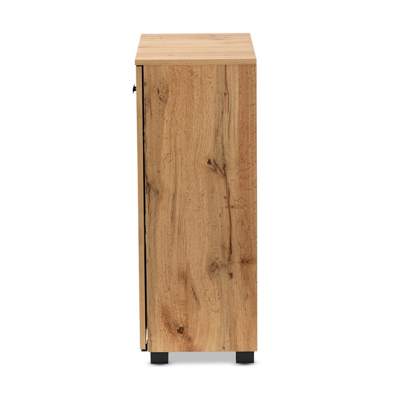 Baxton Studio Mason Engineered Wood 2-Door Storage Cabinet in Oak Brown