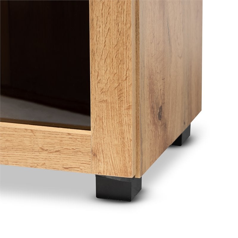Baxton Studio Mason Engineered Wood 2-Door Storage Cabinet in Oak Brown