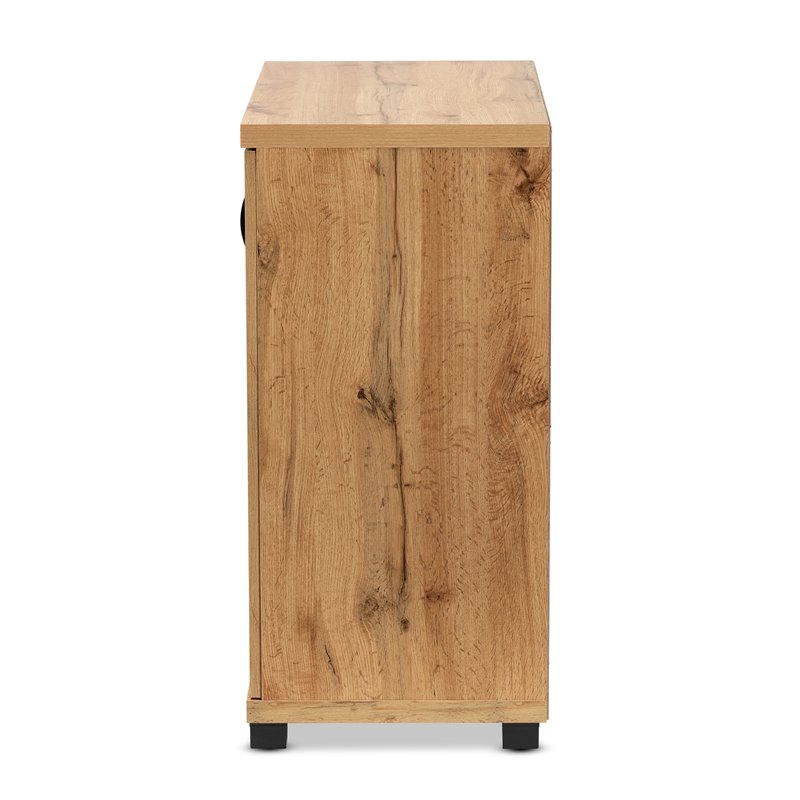 Baxton Studio Zentra Oak Brown Finished Wood 2-Door Storage Cabinet