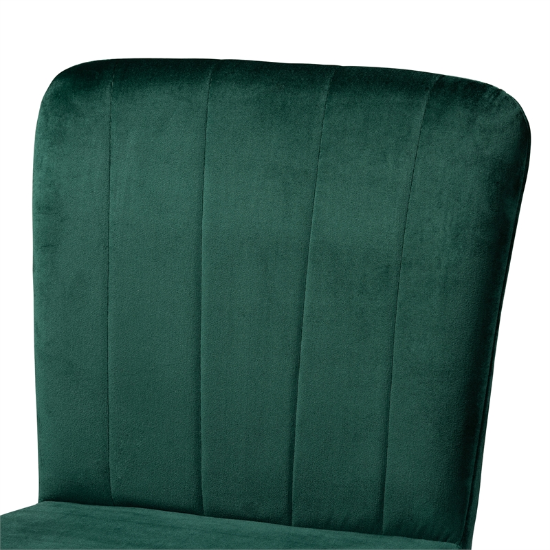 Baxton Studio Preston Green Black and Gold Finished Metal 2-Piece Bar Stool Set