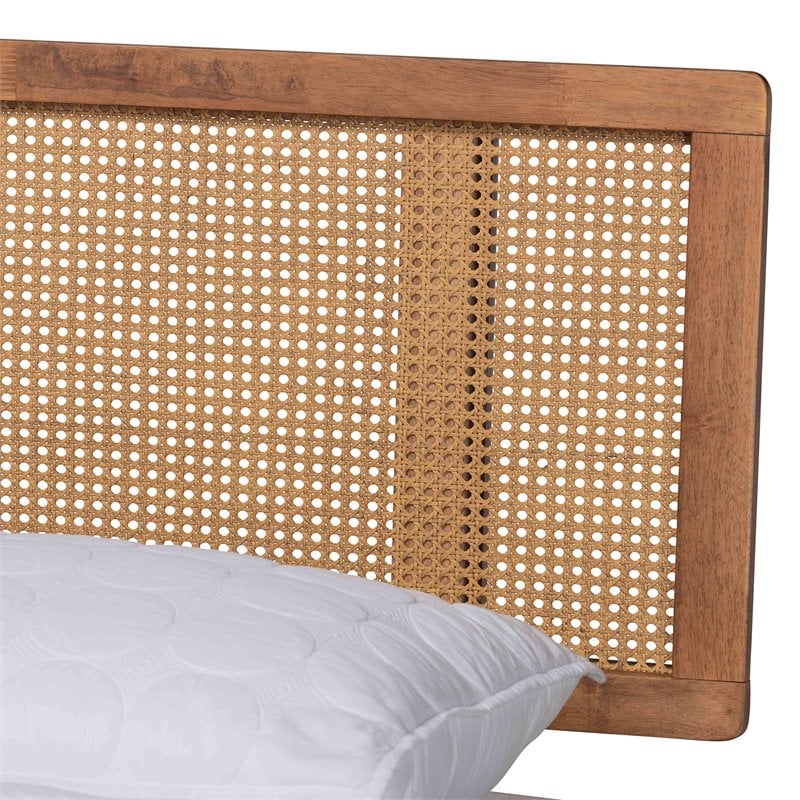 Baxton Studio Nura Walnut Brown Finished Wood and Queen Size Platform Bed