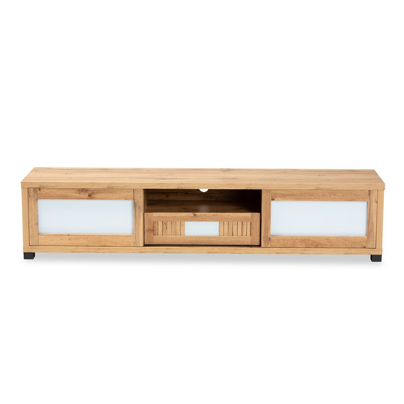Baxton Studio Gerhardine Oak Brown Finished Wood 1-Drawer TV Stand
