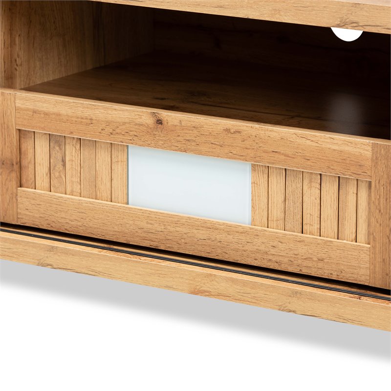 Baxton Studio Gerhardine Oak Brown Finished Wood 1-Drawer TV Stand