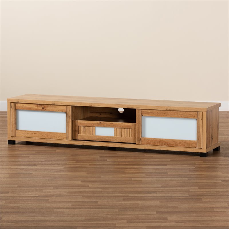 Baxton Studio Gerhardine Oak Brown Finished Wood 1-Drawer TV Stand
