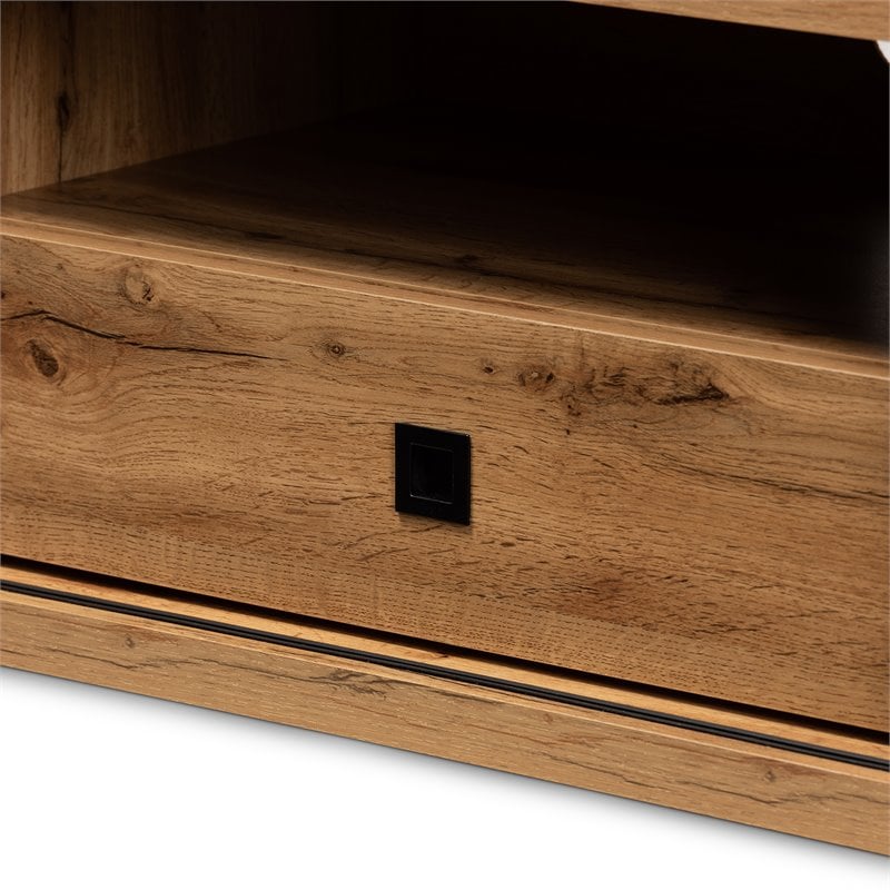 Baxton Studio Beasley Oak Brown Finished Wood 1-Drawer TV Stand