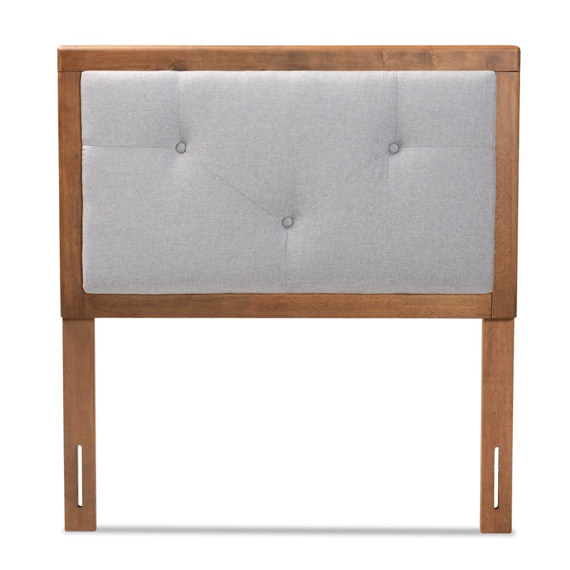 Baxton Studio Abner Light Grey and Brown Finished Wood Twin Size Headboard