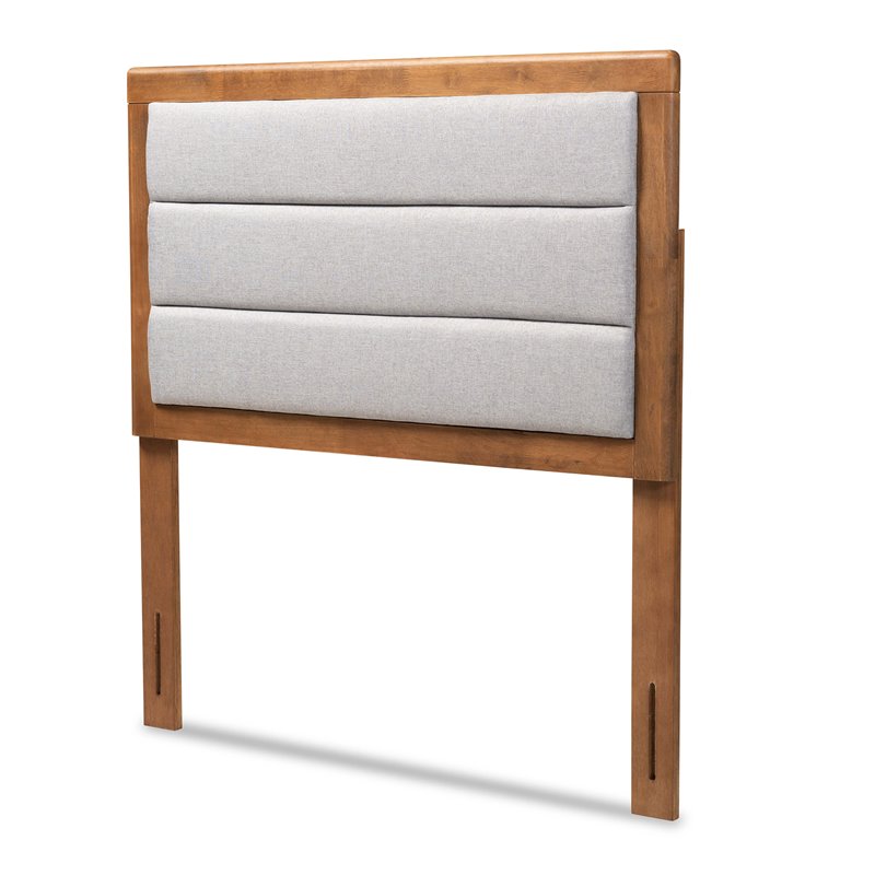 Baxton Studio Dexter Light Gray and Brown Finished Wood Twin Size Headboard